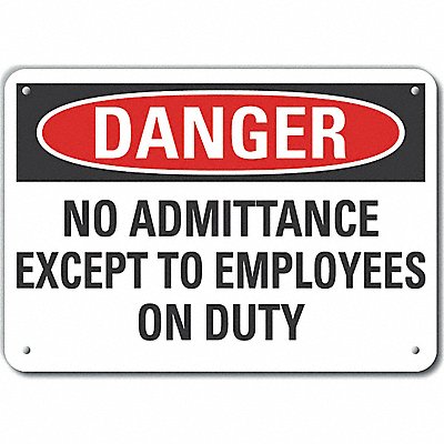 LYLE LCU40592NA10X7 Alum No Admittance Danger Sign 7x10in