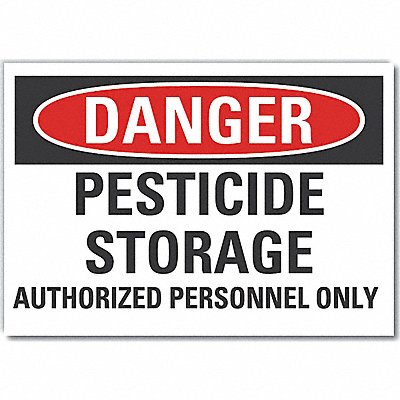 LYLE LCU40607ND14X10 Pesticide Danger Lbl 10x14in Polyester