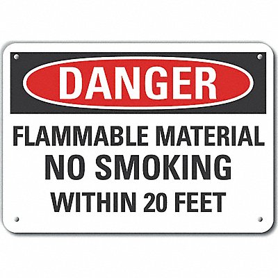 LYLE LCU40611NA14X10 Flammable Material Danger Sign 10x14in Alum