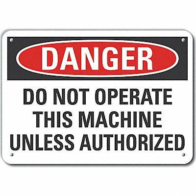 LYLE LCU40612NA10X7 Danger Sign 7 in x 10 in Aluminum