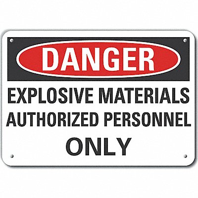 LYLE LCU40617NA14X10 Alum Explosive Material Danger Sign 10x14in