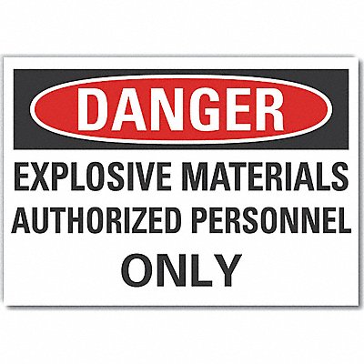 LYLE LCU40617ND7X5 Explosive Material Danger Lbl 5x7in