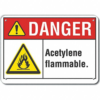 LYLE LCU40014NA10X7 Alum Acetylene Danger Sign 7x10in Alum