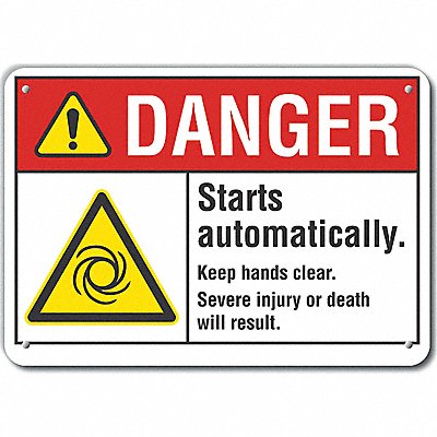LYLE LCU40021NA10X7 Danger Sign 7 in x 10 in Aluminum