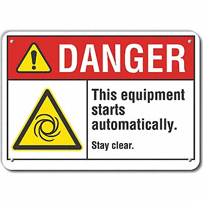 LYLE LCU40025NA10X7 Danger Sign 7 in x 10 in Aluminum