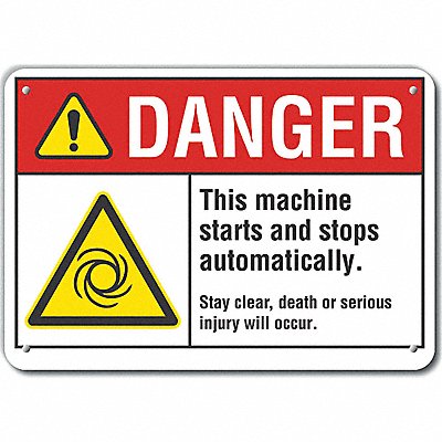 LYLE LCU40026NA10X7 Danger Sign 7 in x 10 in Aluminum