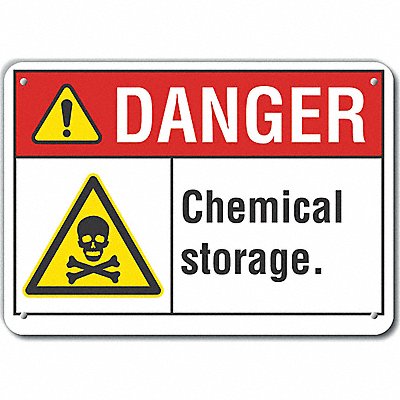 LYLE LCU40037NA10X7 Alum Chemicals Danger Sign 7x10in Alum