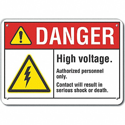 LYLE LCU40042RA10X7 Danger Sign 7 in x 10 in Aluminum