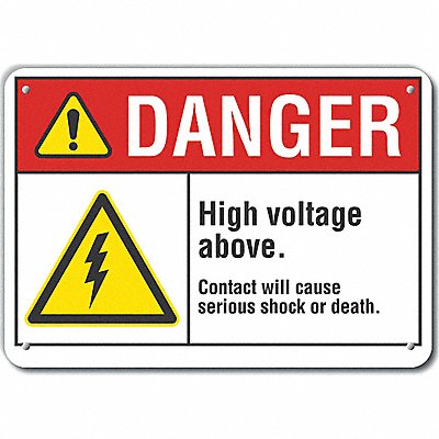 LYLE LCU40045RA10X7 Rflct High Voltage Danger Sign 7x10in