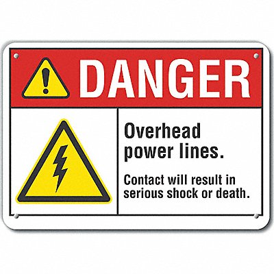 LYLE LCU40048NA10X7 Danger Sign 7 in x 10 in Aluminum