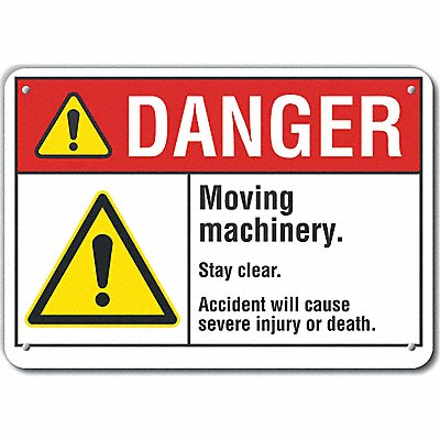 LYLE LCU40055NA10X7 Danger Sign 7 in x 10 in Aluminum
