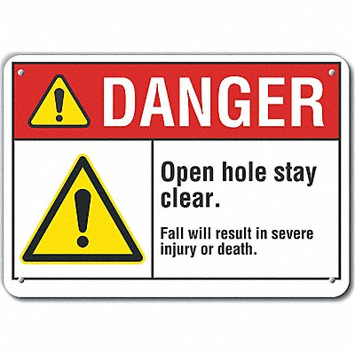 LYLE LCU40056NA10X7 Danger Sign 7 in x 10 in Aluminum