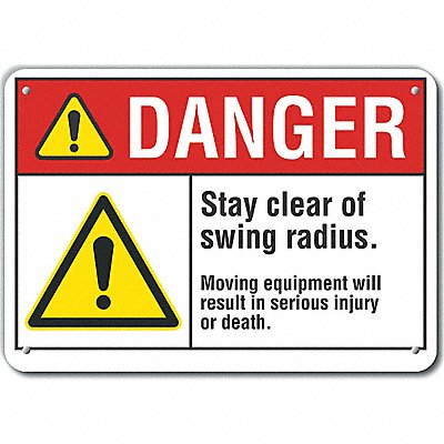 LYLE LCU40064NA10X7 Danger Sign 7 in x 10 in Aluminum