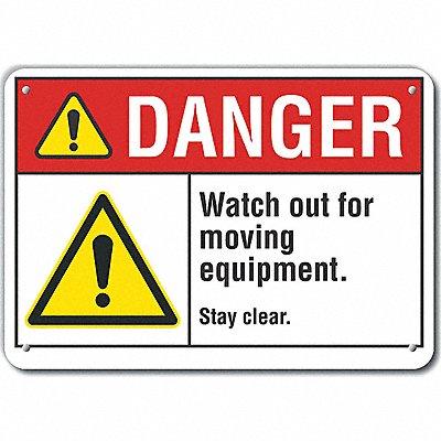 LYLE LCU40066NP14X10 Accident Prevention Danger Sign 10x14in