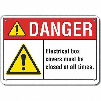 LYLE LCU40071NP14X10 Elec Panel Danger Sign 10x14in Plastic