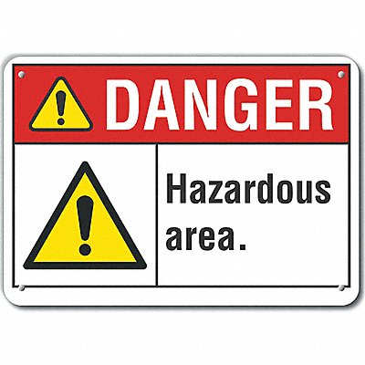 LYLE LCU40073NA14X10 Alum Hazard Area Danger Sign 10x14in