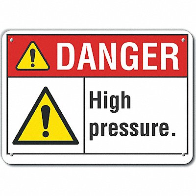 LYLE LCU40075NA14X10 Alum High Pressure Danger Sign 10x14in