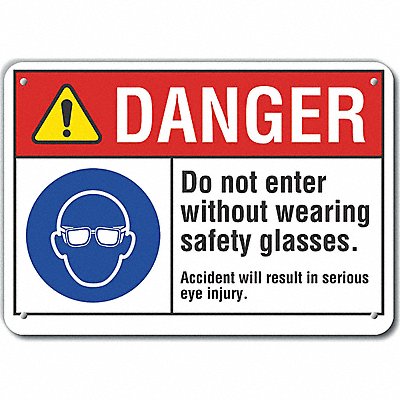 LYLE LCU40087NA14X10 Alum Eye Danger Sign 10x14in Alum