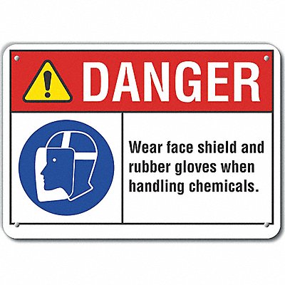 LYLE LCU40094RA10X7 Rflct Eye Hand Danger Sign 7x10in Alum