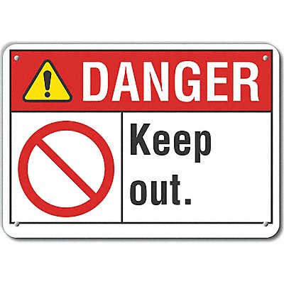 LYLE LCU40121NA14X10 Alum Keep Out Danger Sign 10x14in Alum