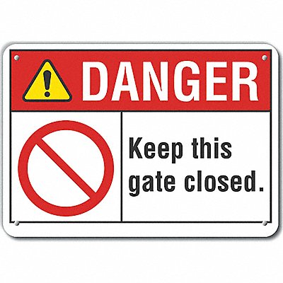 LYLE LCU40122NA10X7 Aluminum Gate Oprtion Danger Sign 7x10in