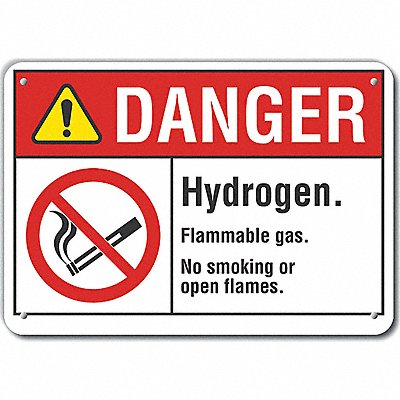 LYLE LCU40126RA14X10 Reflective No Smoking Danger Sign 10x14in Alu