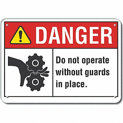 LYLE LCU40167RA14X10 Reflective Machine Guards DangerSign 10x14in