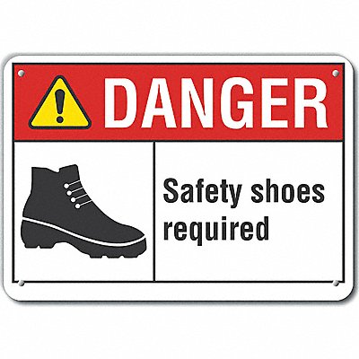 LYLE LCU40176NA10X7 Alum Foot Danger Sign 7x10in Alum