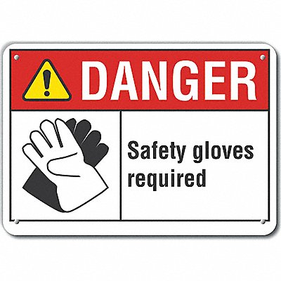 LYLE LCU40178NA14X10 Alum Hand Danger Sign 10x14in Alum