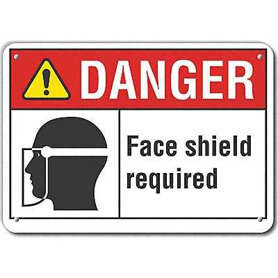 LYLE LCU40180RA14X10 Reflective Face Mask Danger Sign 10x14in Alum