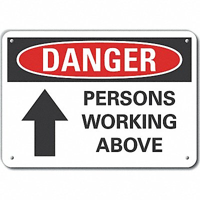 LYLE LCU40192NA14X10 Overhead Hazard Danger Sign 10x14in Alum