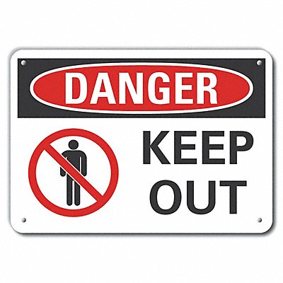 LYLE LCU40198NA14X10 Keep Out Danger Sign 10inx14in Aluminum
