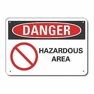 LYLE LCU40210NA14X10 Alum Hazard Area Danger Sign 10x14in