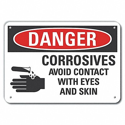 LYLE LCU40218NA14X10 Alum Corrosive Mtrl Danger Sign 10x14in