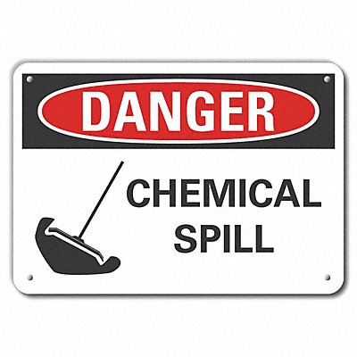 LYLE LCU40224NA10X7 Alum Chemicals Danger Sign 7x10in Alum
