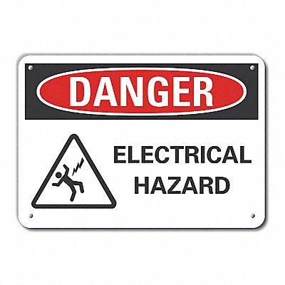 LYLE LCU40228RA10X7 Rflct Elec Hzrd Danger Sign 7x10in Alum