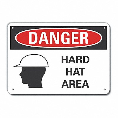 LYLE LCU40286NA10X7 Alum Hard Hat Danger Sign 7x10in Alum