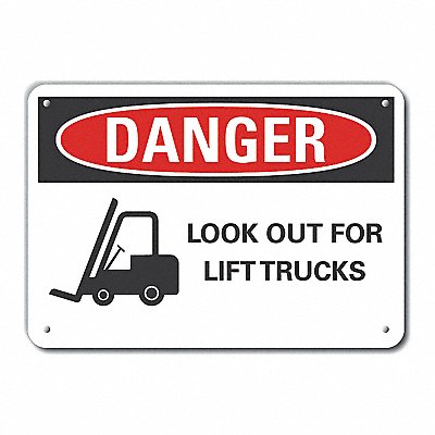 LYLE LCU40291NA14X10 Alum Lift Truck Trfc Danger Sign 10x14in