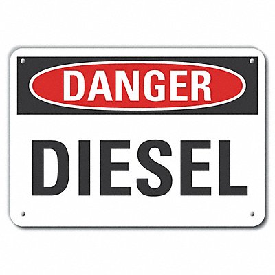 LYLE LCU40301NA14X10 Diesel Danger Sign 10inx14in Aluminum