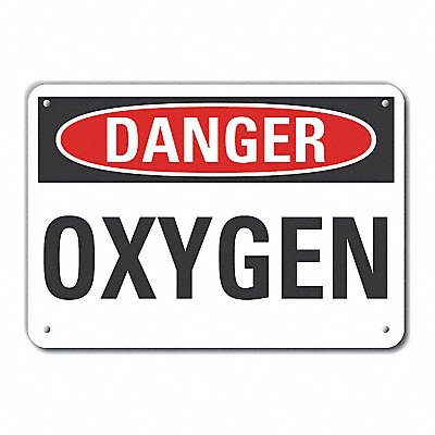 LYLE LCU40302NA10X7 Alum Oxygen Danger Sign 7x10in Alum