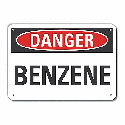 LYLE LCU40308NA14X10 Alum Benzene Danger Sign 10x14in Alum