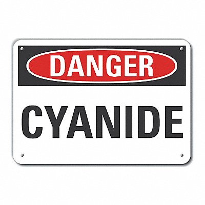 LYLE LCU40309RA10X7 Rflct Cyanide Danger Sign 7x10in Alum