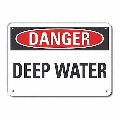 LYLE LCU40335NA10X7 Alum Water Safety Danger Sign 7x10in