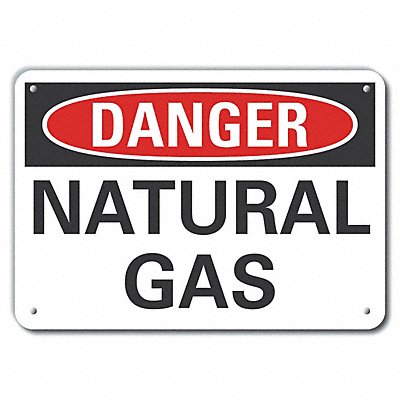 LYLE LCU40341NA14X10 Natural Gas Danger Sign 10inx14in Alum