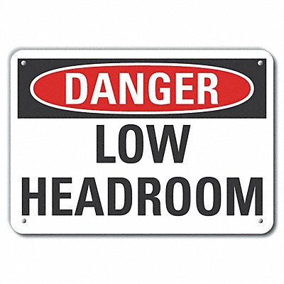 LYLE LCU40354NA14X10 Alum Low Clearance Danger Sign 10x14in