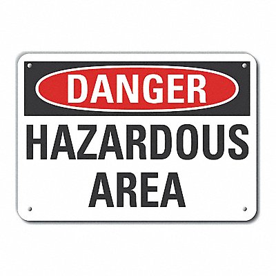LYLE LCU40370RA14X10 Rflct Hzrd Area Danger Sign 10x14in Alum