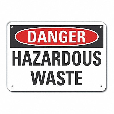 LYLE LCU40374RA10X7 Rflct Hzrdous Waste Danger Sign 7x10in