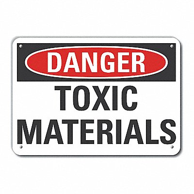 LYLE LCU40380NA10X7 Alum Toxic Mtrl Danger Sign 7x10in Alum