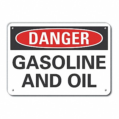 LYLE LCU40387RA14X10 Rflct Gasoline Danger Sign 10x14in Alum