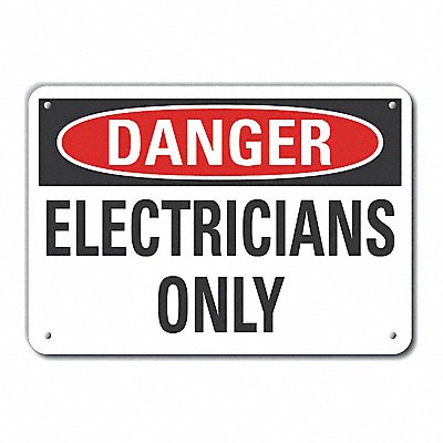 LYLE LCU40393RA10X7 Rflct Elec Equip Danger Sign 7x10in Alum